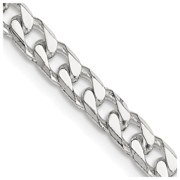 Kazi Luxury Sterling Silver Polished 5mm Curb Chain